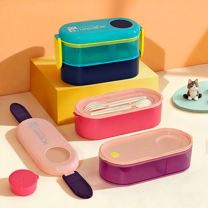 雙層便當盒(帶硅膠)(9